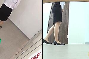 voyeur catches cute japanese babe wetting panties in public bathroom