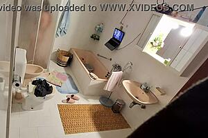 Hidden cam catches my blonde dildo toy masturbation frenzy in bath