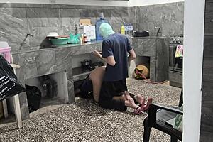 Horny Brunette Milf Stuck In Kitchen Reveals Juicy Ass For Homemade Filming