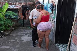 Colombian BBW Bareback Rides Big Cock Doggystyle with Cum Facial Gaping