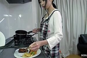 Skinny japanese virgin tricked into rough creampie fuck in uncensored jav