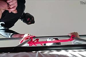 bound hooded milf gags on monster cock deepthroat with spit