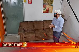 horny rubia deepthroats cock in amateur casting fisting session