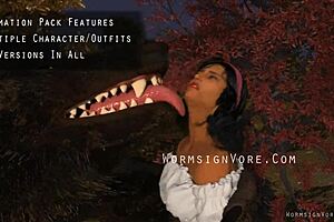 Werewolf devours waitress's bare feet and massive cock