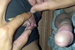 my cock teases her shaved pussy till it's dripping wet then i creampie deep