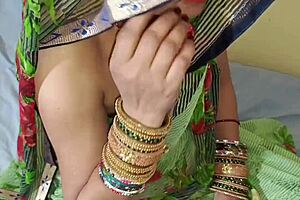 Innocent bride turns into horny slut bent over for dirty talk pussy licking at wedding