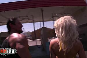 tommy gunn pounds brooke haven's massive tits bouncing after her steamy car wash fuck session