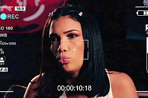 This young brazilian babe with shaved pussy toys her ass to make you explode