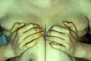 Chubby Indian housewife flaunts her huge saggy tits up close, do you crave them wet?