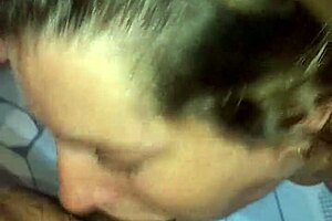 morning blowjob turns sloppy deep with nasty spit and swallow