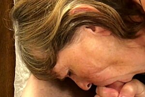 imagine this gilf granny sucking cock close-up while masturbating with dildo