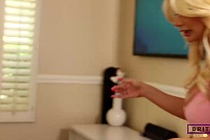 BUSTY BLONDE MILF BRITTANY ANDREWS RUBS KAYLA KAYDEN'S HUGE TITS PUSSY!