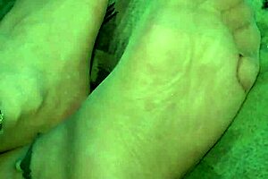 Chubby German Feet Tease in Sheer Pantyhose