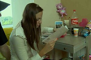 oh fuck yes milo p hammers uma u's pussy while she dries his massive cock!