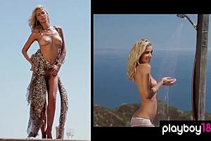 Busty blonde australian milf lisa seiffert strips outdoor seductively 🔥👙