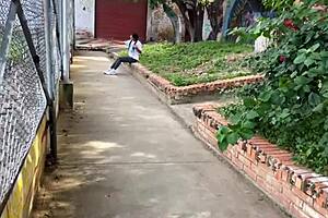 Mysterious Brunette's Perfect Body Ignites Park Stranger Lust