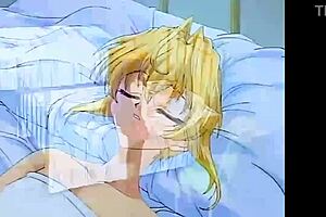 two cute blondes moan passionately while exploring each other in bed