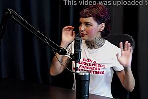 Annie Clementine Nervous For Anal Tattoo In Wild Sheer Red Orgy