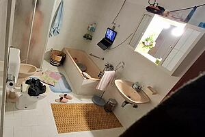 Hidden cam catches my blonde dildo toy masturbation frenzy in bath