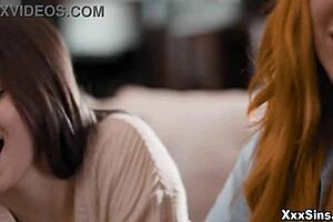 lauren phillips helps teen neighbors maya woulfe and lily larimar with first lesbian fun 😘👭🔥