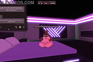 Wanna see this blonde slut cheat with my huge black cock in Roblox?