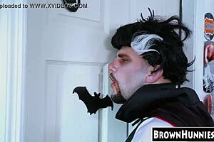 hey chocolate teen beauty's pussy gets naughty halloween treat 🍫🎃💦