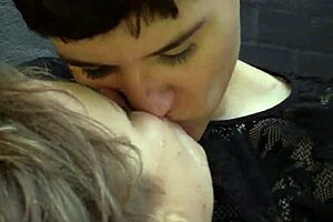 busty aussie babe licks hairy pussy outdoors