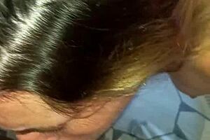 morning blowjob turns sloppy deep with nasty spit and swallow