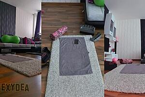 multi cam glimpse of smooth naked gym routine unfolds sensually