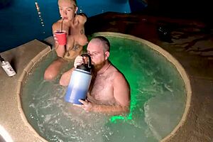 blonde wife cheats wildly in hot tub with deliah grace