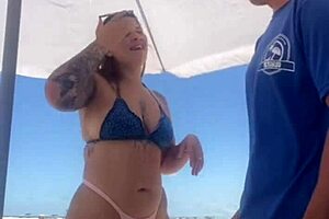 we almost fuck on crowded beach flashing big cocks and swollen pussies