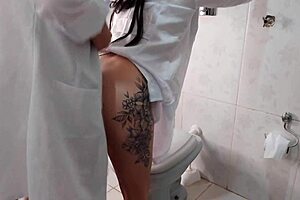 Nurse Fucks Hung Doctor in Hospital Bathroom