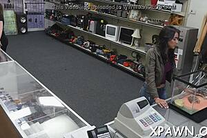 Exhibitionist amateur bends over for wet blowjob.