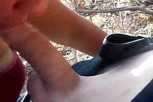 curvy bbw latina delivers deepthroat blowjob on big cock outdoors