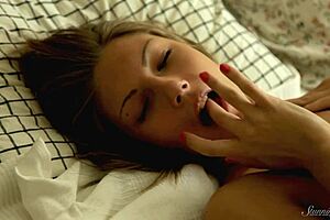 anjelica fingers her wet shaved pussy so good