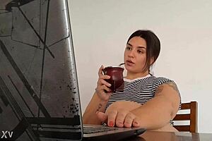 carla unleashes wild farts during intense work session