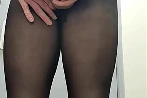 Watch this big cock tgirl explode cum in pantyhose compilation