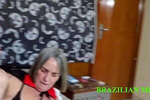 halloween milf milks monster cock through sheer red