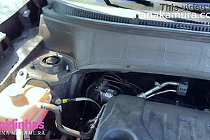 Whoa, hot Asian big ass Latina Lina Nakamura caught banging John Coffee outdoors with monster cock creampie 😲🍑💦