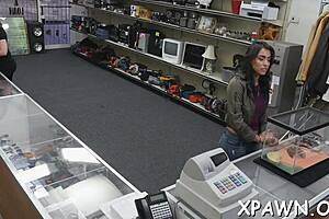 Exhibitionist amateur bends over for wet blowjob.