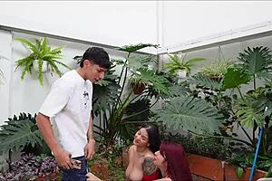 hey gardener, these colombian hotties crave your huge cock pounding