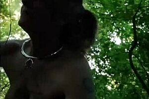 french dom slaps humiliates fucks outdoor housewife slave with toys