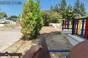 PARK DICK FLASH ENDS IN GIRL'S TIT CUM EXTREME RISKY