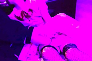 net stockings waitress takes amateur creampie doggystyle with cosplay blowjob and cunnilingus