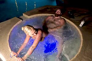 blonde wife cheats wildly in hot tub with deliah grace