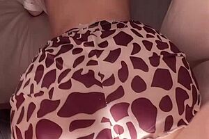 sniffing my new panties under blanket while watching petite pussy