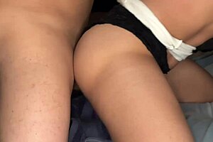 Real amateur Mexican Latina bent over for intense doggystyle double penetration anal