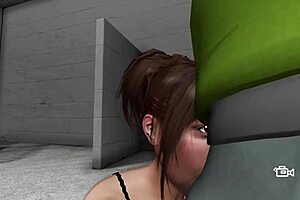 Asian babe delivers sloppy blowjob ending in hot cumshot