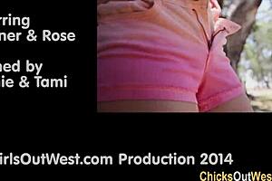 aussie lesbian babe rims hairy pussy outdoors intimately