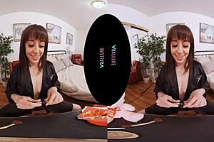 vrallure brunette in perfect valentine outfit rides toys